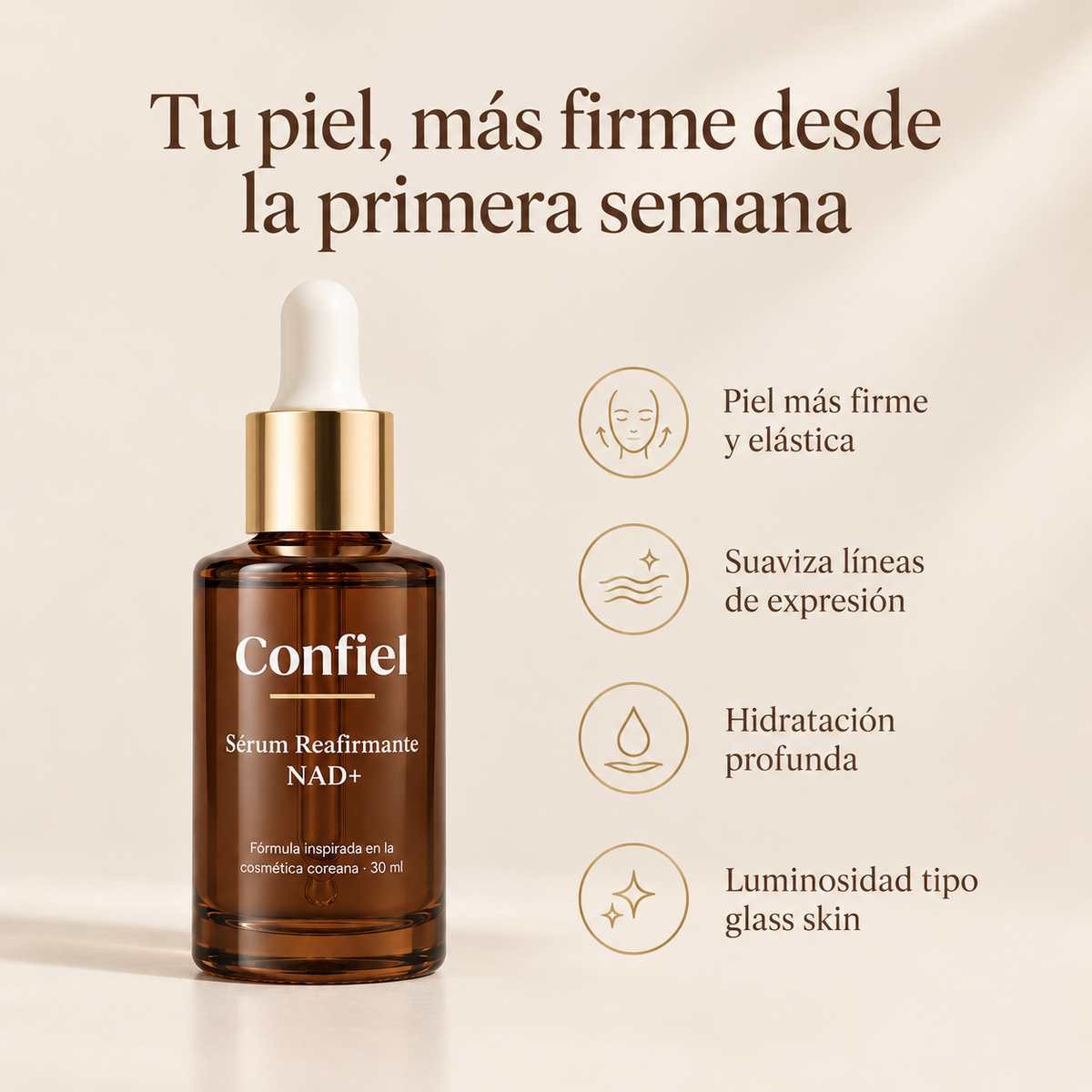 Confiel | Sérum Reafirmante NAD+ – Fórmula Coreana